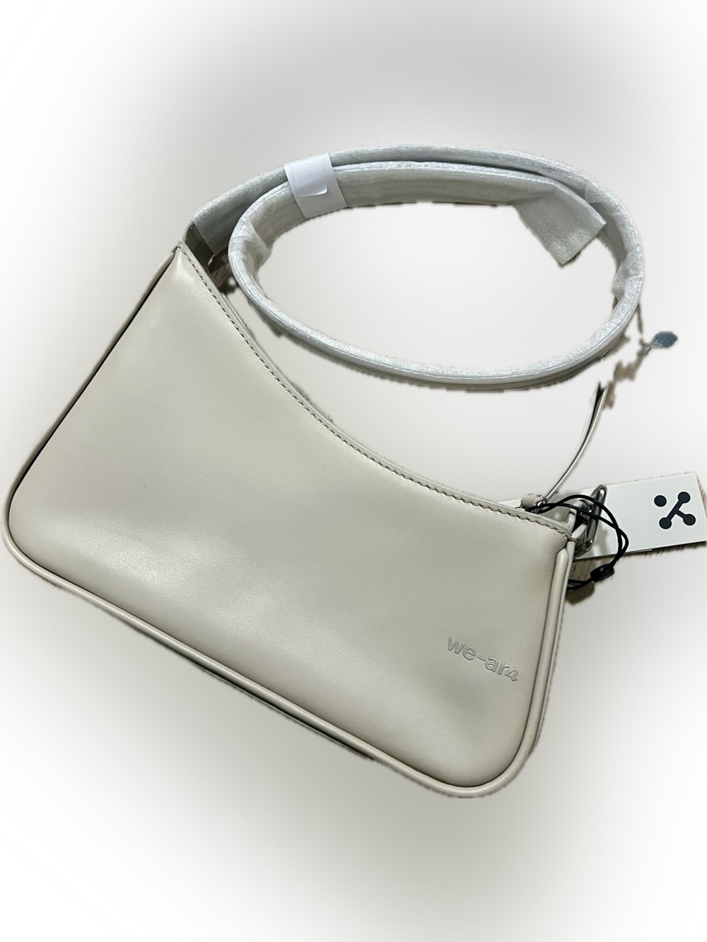 Cream Shoulder Bag - Minimal Leather Hobo